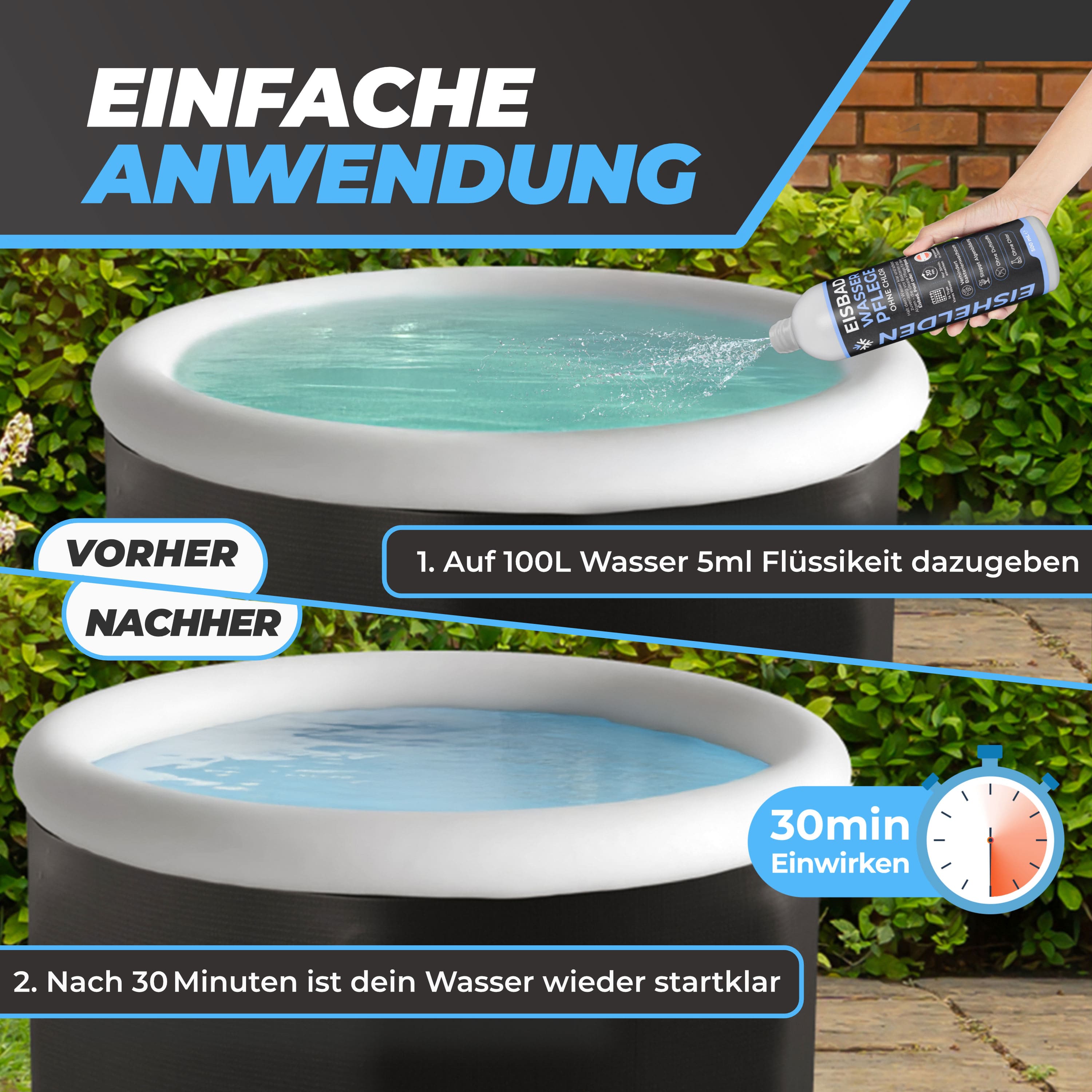 Eishelden Wasserpflege ohne Chlor fürs Eisbad